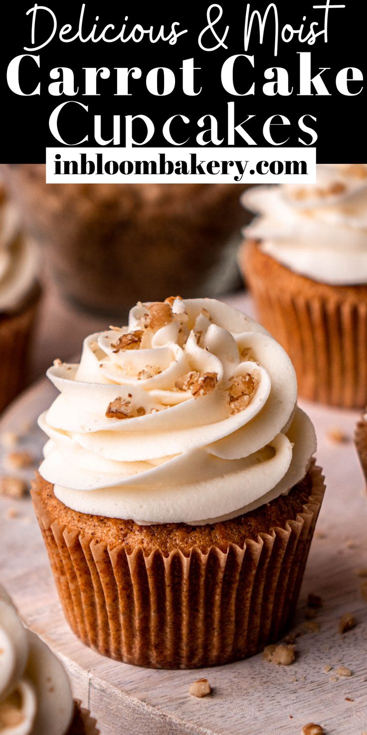 delicious and most carrot cake cupcakes with cream cheese frosting