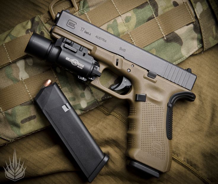 Glock 17 gen 4 w/beavertail grip and Surefire tac light. The F, According To, Tactical Equipment, Home Defense, Bad Boy, Tactical Gear, The Family, Camo