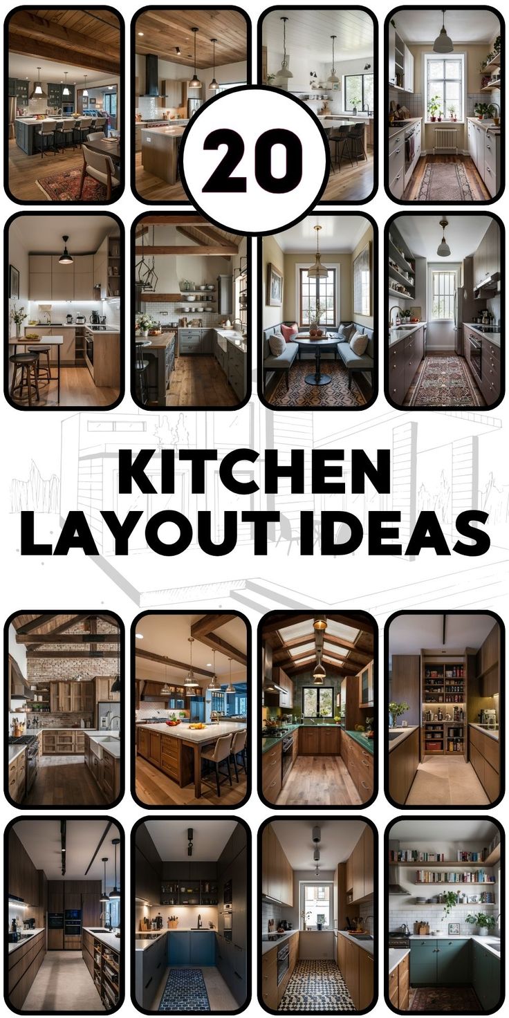 20 kitchen layout ideas that are easy to use and great for any type of project