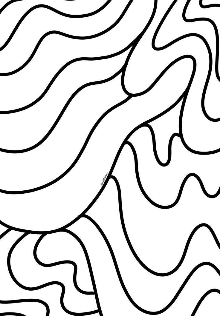 a black and white drawing of wavy lines