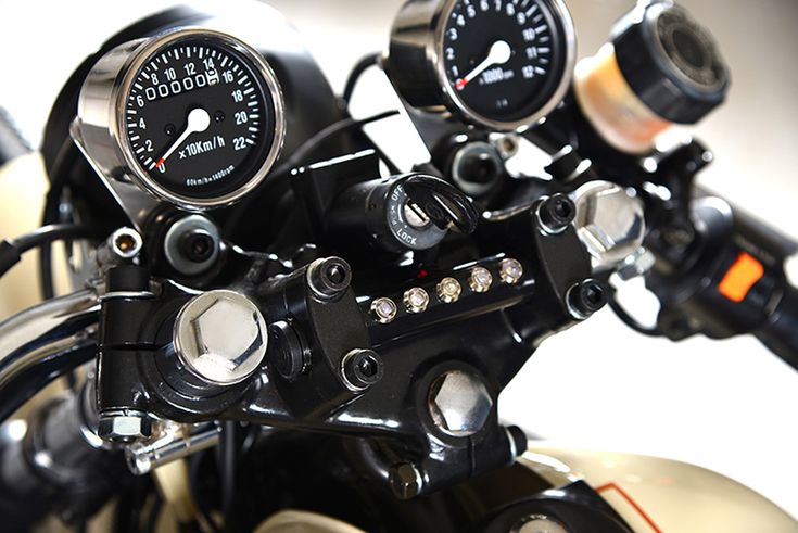 the gauges are visible on this motorcycle