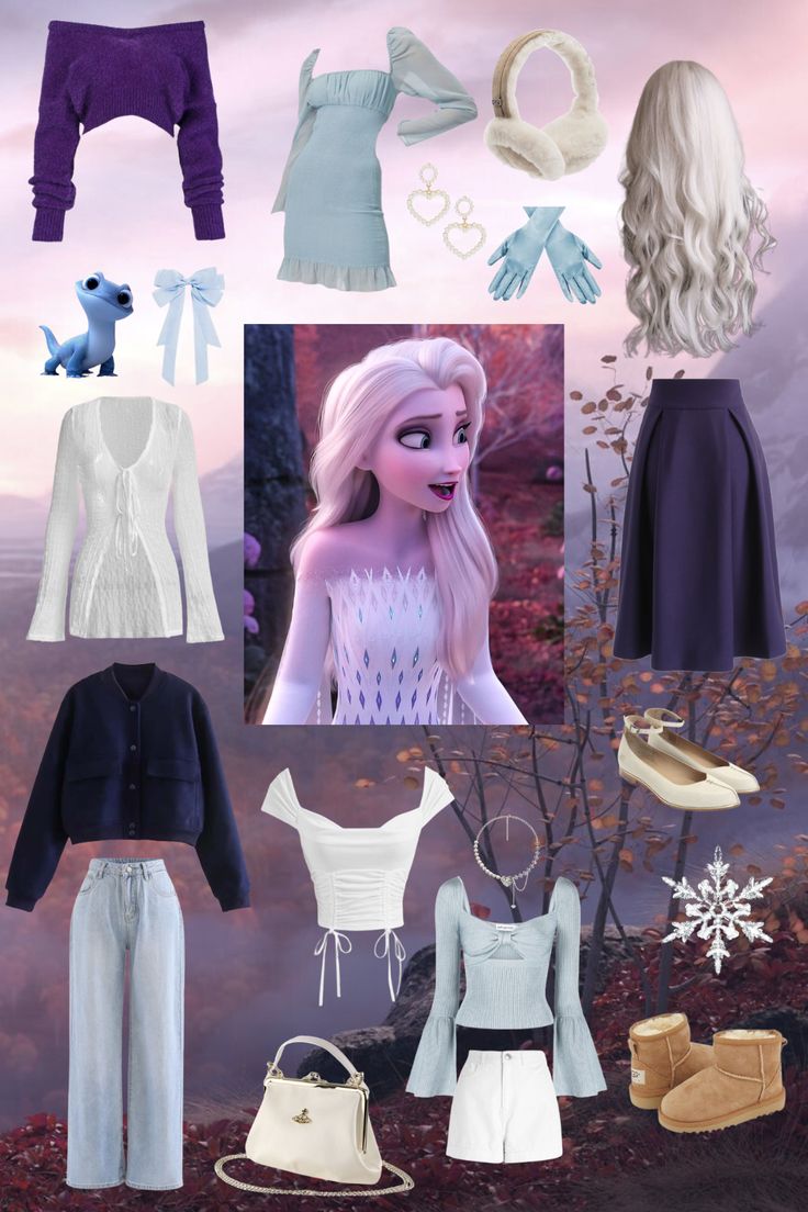 the frozen princess costume is shown in this image, and it looks like she's wearing