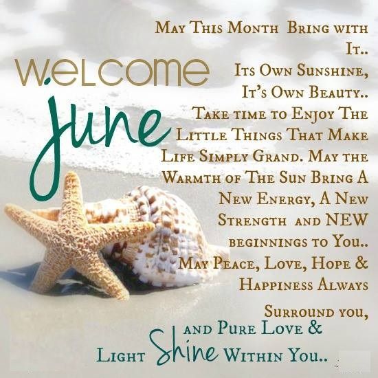 a starfish with the words welcome june on it