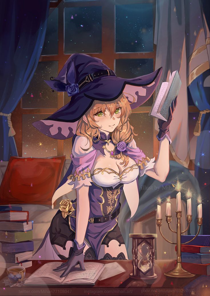 a woman dressed as a witch holding a book