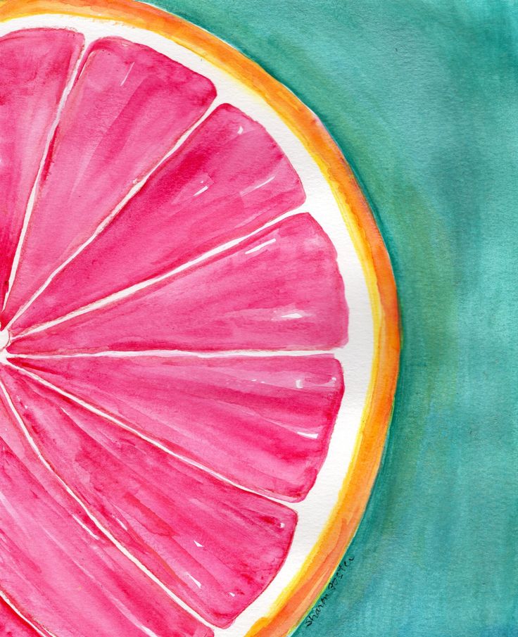 Grapefruit Watercolor Painting Original Citrus ART 8 x 10 | Etsy Easy ...