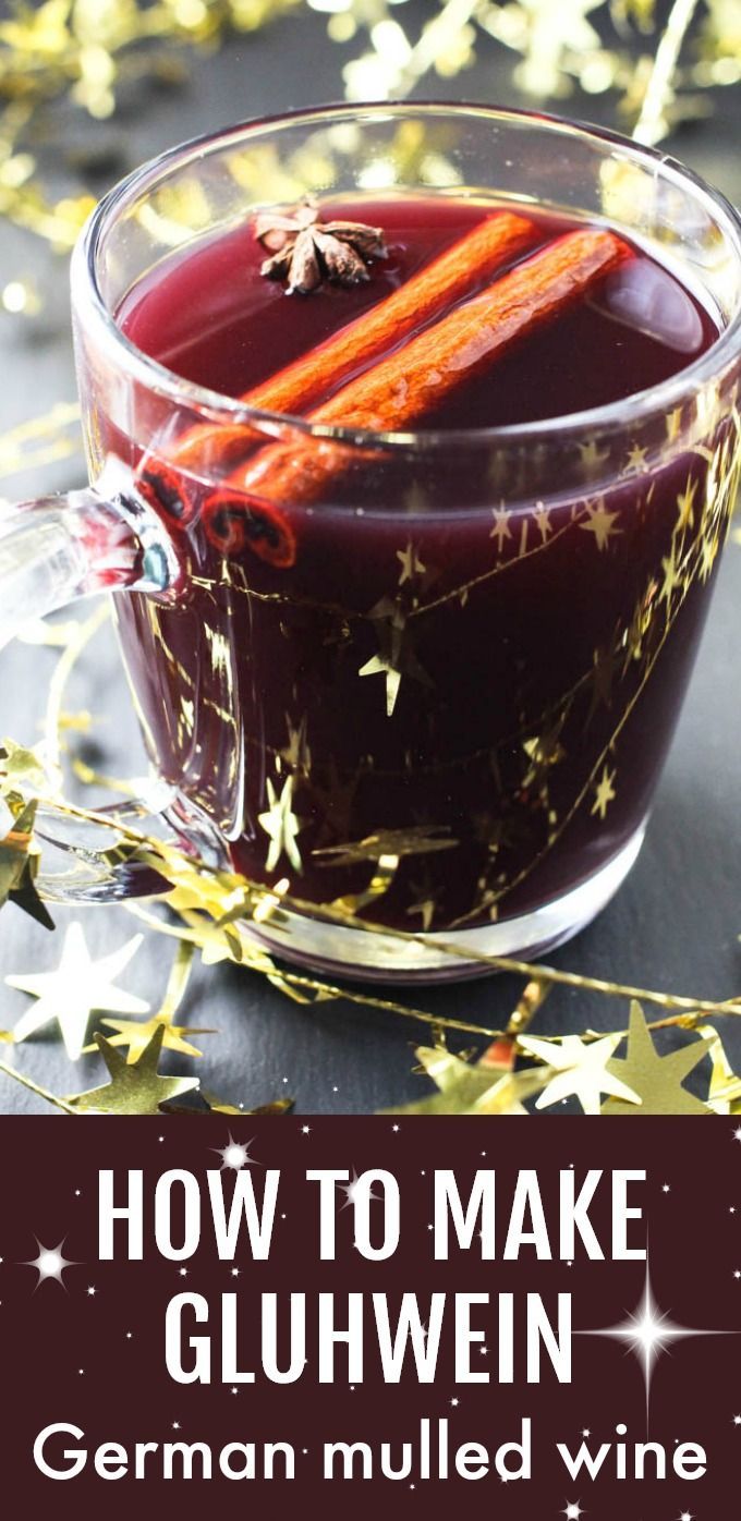 how to make gluhwein with german mulled wine and cinnamon sticks