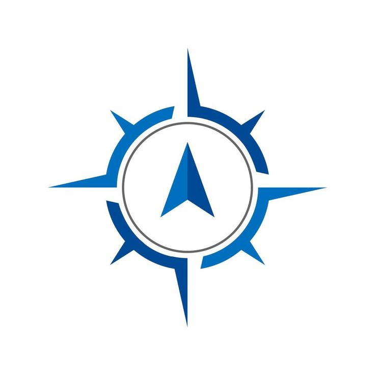 the blue and white logo for an appliance company, with arrows pointing up to it