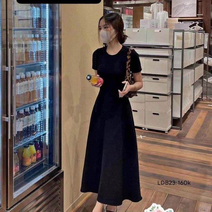 Dress Korean Style Simple, Korean Long Dress, Long Dress Korean Style, Long Dress Korean, Looks Rihanna, Dress Korea, Stylish Short Dresses, Fashion Top Outfits, Outfit Cute