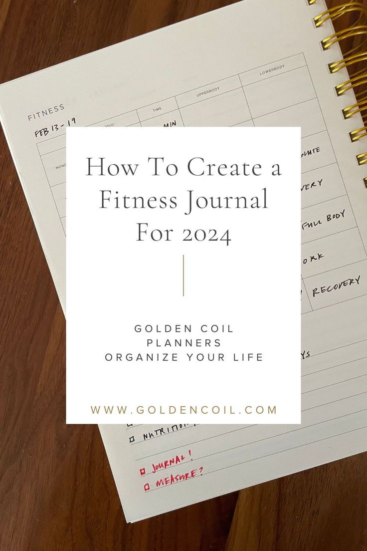 a notebook with the title how to create a fitness journal for 2014