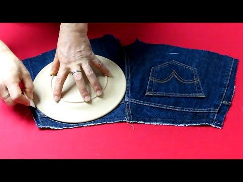 DIY안입는 청바지로 "백포켓" 살려서 "�원형 크로스백" 만드는 방법!/How To Make Cute Cross Bag Using The "Back Pockets" - YouTube