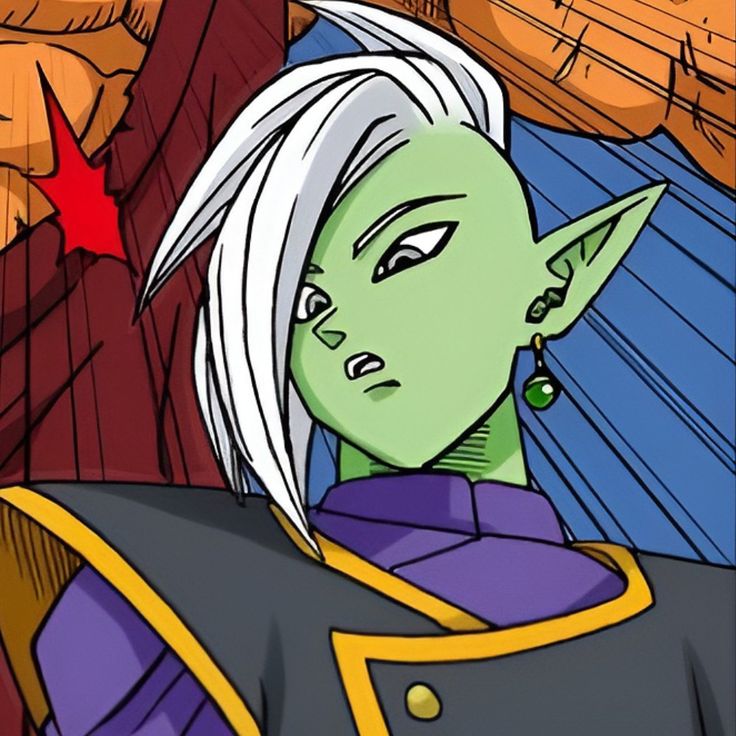 an animated image of a woman with white hair