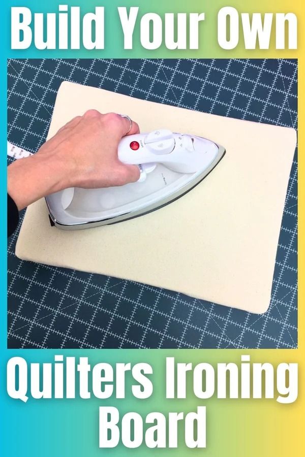 a person ironing a board with the words build your own quilters ironing board