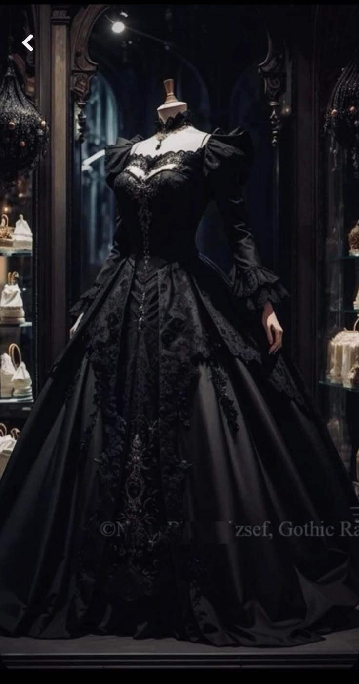 Black Gothic Wedding Dress Victorian, Victorian Gothic Gown, Gothic Victorian Wedding Dress, Gothic Fantasy Dress, Victorian Gothic Wedding Dress, Black Victorian Dress Aesthetic, Black Victorian Wedding Dress, Goth Wedding Suit, Dark Victorian Dress