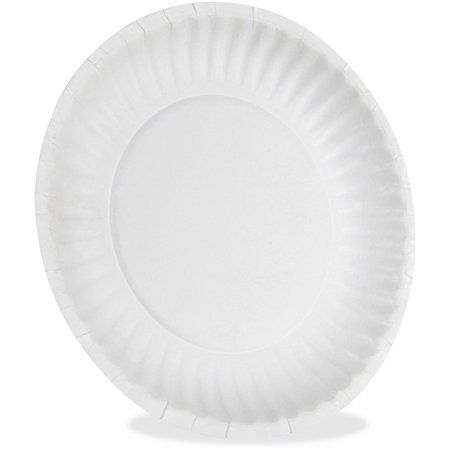 a white paper plate on a white background