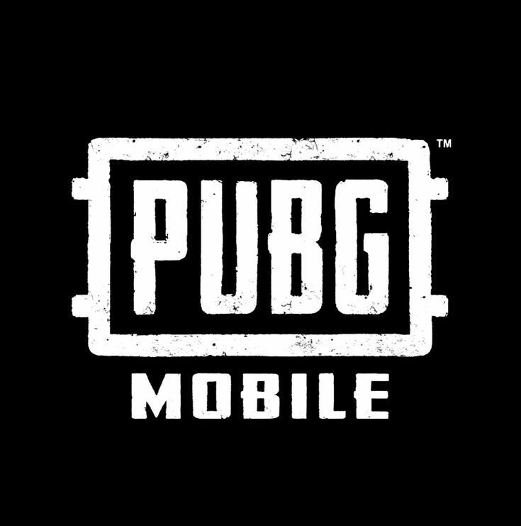 the pubg mobile logo on a black background