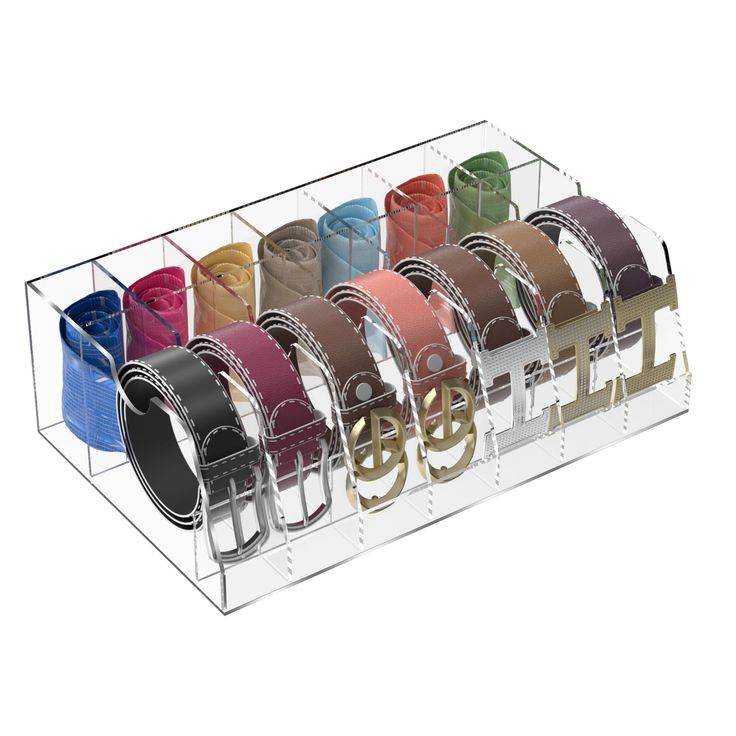 PRICES MAY VARY. PREMIUM ACRYLIC MATERIAL: These tie and belt organizer box is made of premium acrylic material with polish finish. Sleek appearance looks so nice that can go well with any decor, and beautify your home FUNCTIONAL: Our belt storage organizer size: 15 × 9.5 × 4.7 inch with 14 compartments. 7 compartments as belt organizer, each 2.2 inches apart and 3.5 inches high, fit most belt.7 compartments as ties organizer, each 2.2 inches apart and 3.5 inches high EASY TO USE: This acrylic b Belt Storage Closet, Tie Storage Ideas, Closet Storage Accessories, Tie Organizer, Tie Storage, Tie Box, Belt Rack, Belt Organizer, Belt Storage