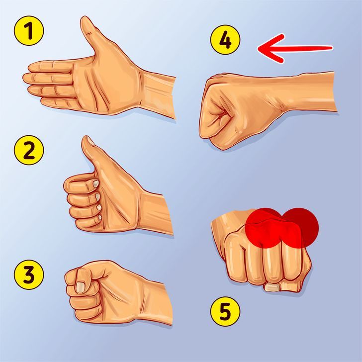 the instructions for how to do an exercise with hands and thumbnails on each hand