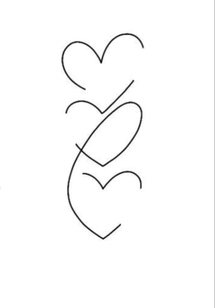 the outline of two hearts on a white background