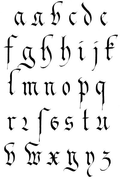 an old english alphabet with cursive writing