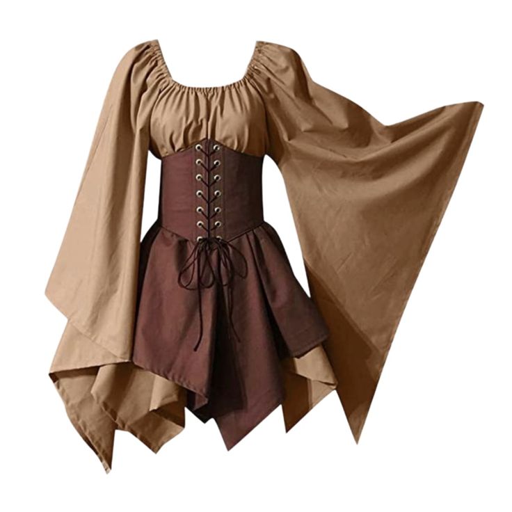 -Medieval Vintage Dress -Fashion And Cosplay Costume -Long Sleeve Dress -Firs Size Small & Medium Long Sleeve Corset Dress, Fashion Mini Dress, Irish Dress, Long Sleeve Corset, Medieval Cosplay, Combination Dresses, Corset Skirt, Belt Fashion, Medieval Costume