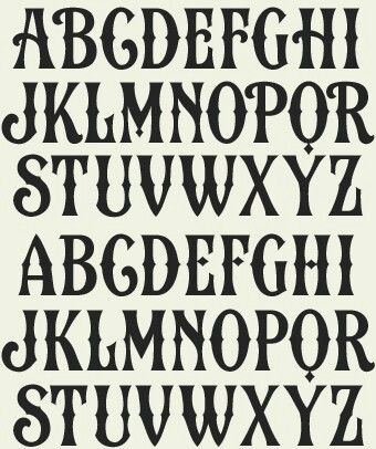 an old fashioned type of alphabet with black ink on the upper and lower part of it