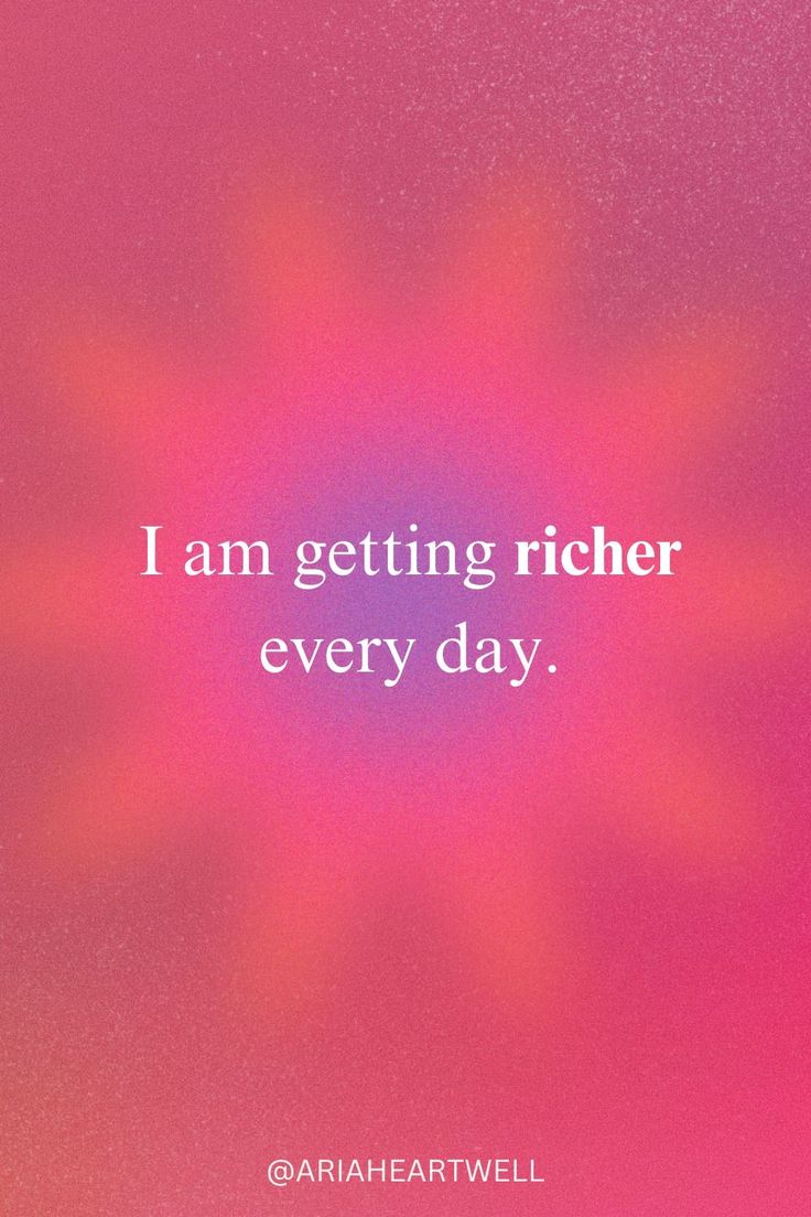 I'm getting richer every day. Rich Girl Affirmations, I Am Healthy I Am Wealthy I Am Rich, I Am Rich Affirmations, Money Mantra Affirmations, I Am A Millionaire, Rich Manifestation, Rich Affirmations, Money Manifestations, Millionaire Affirmations