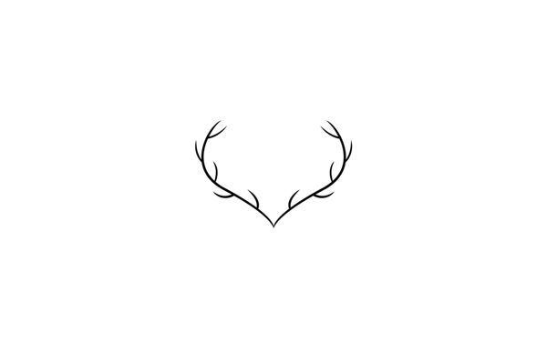 the outline of a deer's antlers on a white background