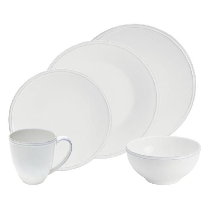 white dinnerware set with cups and saucers