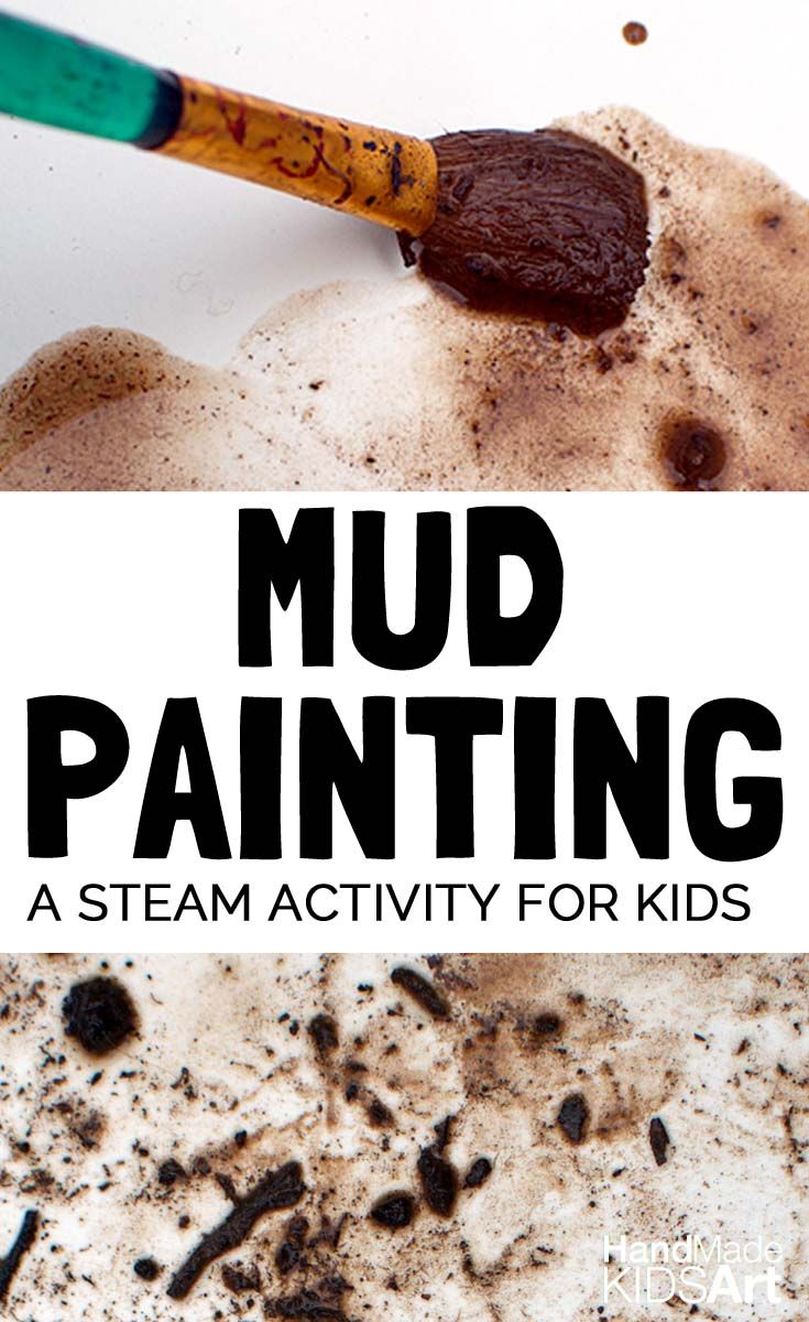 mud painting is a steam activity for kids