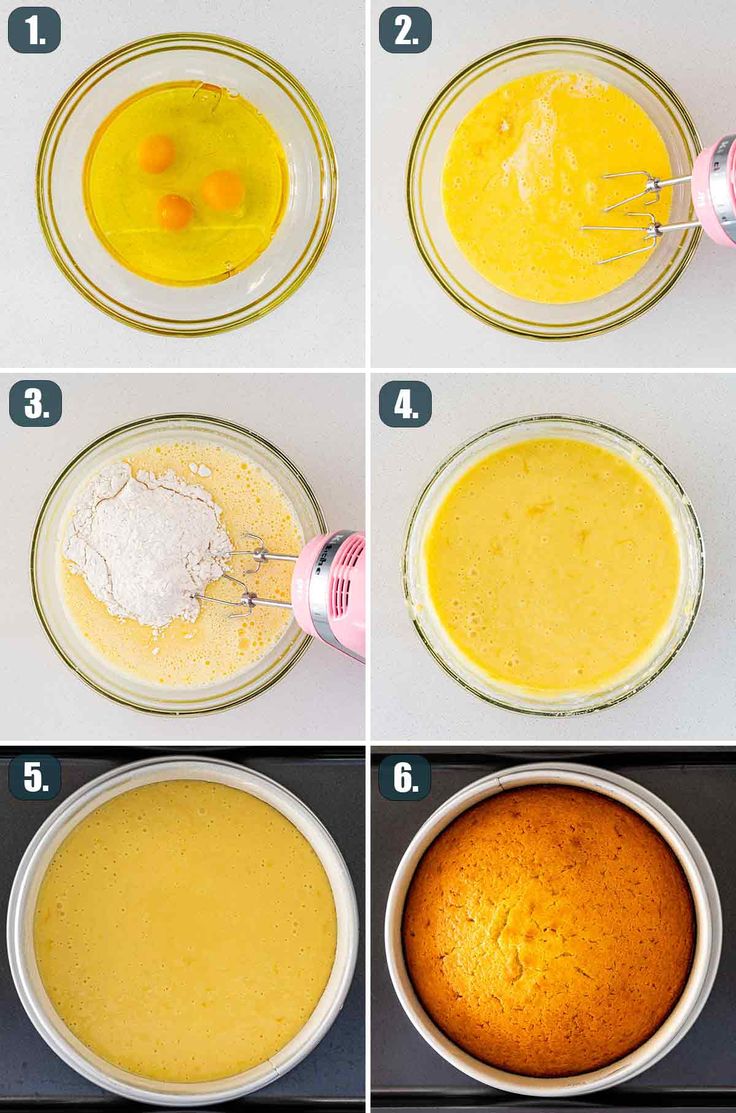 the steps to make cake batter in a bowl