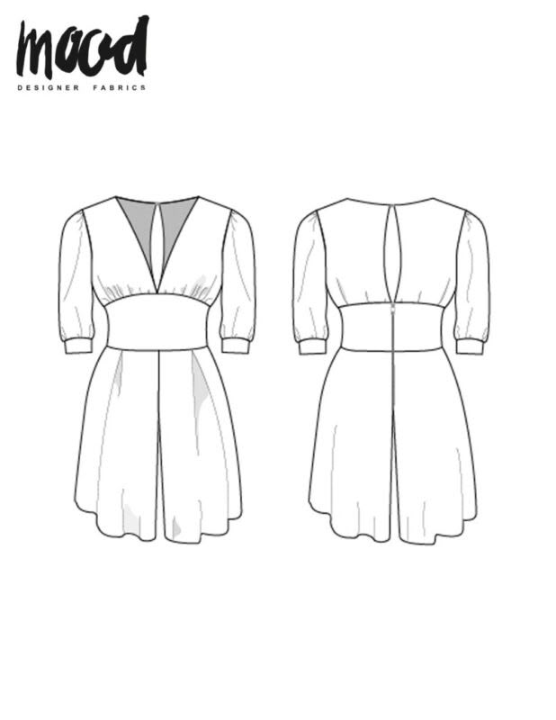 the front and back view of a women's dress