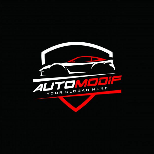 a car logo with the words automooff in red and white on a black background