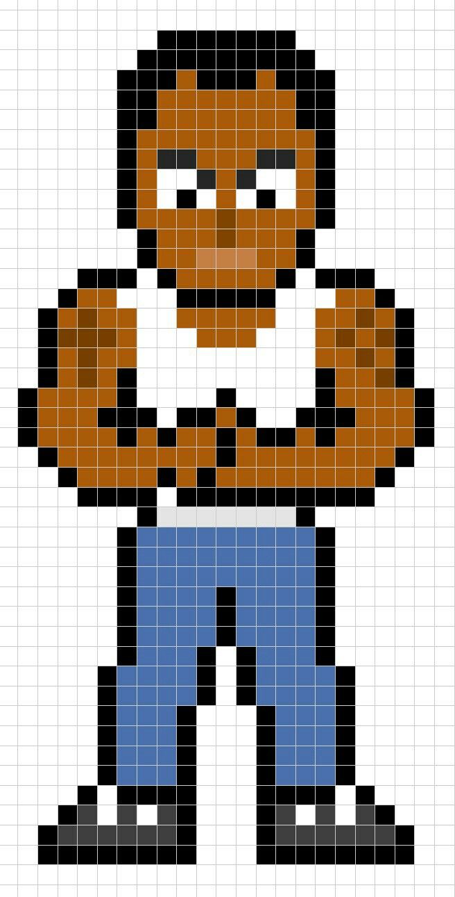 an image of a cartoon character made out of pixellated pixels, with one hand on his chest