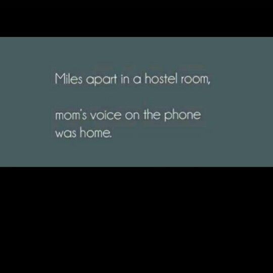 the text reads miles apart in a hotel room, mom's voice on the phone was home