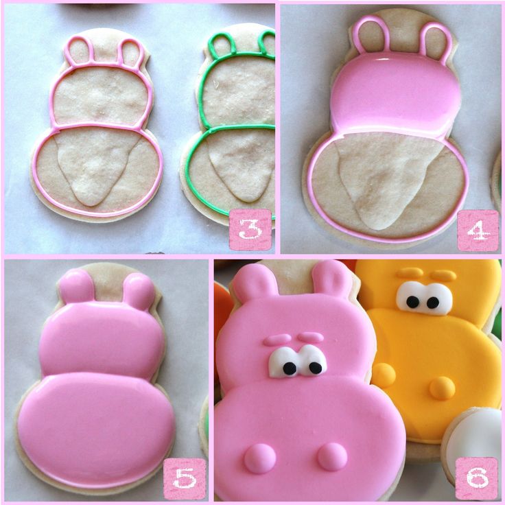 step by step instructions on how to make an animal cookie