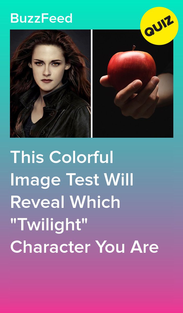 the twilight saga movie poster with an apple in hand and text that reads, this colorful image test will reveal which twilight character you are