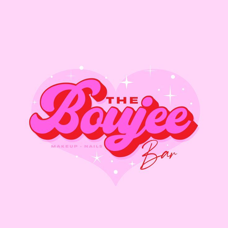 the bayee bar logo on a pink background