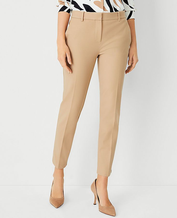 Formerly known as the ankle pant, instantly streamline your style with a lean leg and ankle grazing crop. Front zip with hook-and-bar closure. Front off-seam pockets. Back besom pockets.,Leg Shape:Leg Shape: Slim – a slim leg that's slightly cropped for perfect proportions,Rise:Mid rise: sits 2 1/4" below natural waist,Imported:Imported,Fit:Fit: Tailored & fitted,Length:Hits at ankle: 30" inseam with 14 1/2" leg opening,Fabrication:92% Cotton, 8% Spandex,Garment Care:Machine Washable The Tall Ev Bright Spring Wardrobe, Slacks Women, Capsule Work Wardrobe, Petite Womens Clothing, Lean Legs, Knitted Suit, Tan Woman, Tall Pants, Shorts Skirts