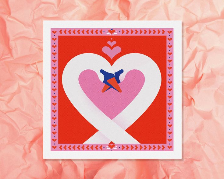 a card with a heart and star on it