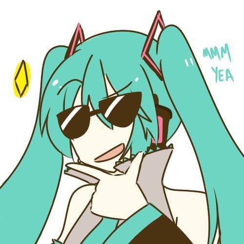 a drawing of a girl with blue hair and sunglasses