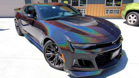 the chevrolet camaro is covered in holographic paint