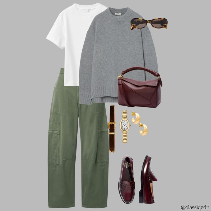 🍃���🌱How to style green pants💚🥦 Which look is your favorite? #greenpants #styling #fashion #virtualstyling Office Inspo Outfit, Wide Leg Army Green Pants Outfit, Emerald Green Style Outfit, Olive Dress Pants Outfit, Barrel Pants Outfit Winter, Autumn Outfits Chic, Green Barrel Pants Outfit, Olive Pants Outfit Winter, Green Olive Pants Outfit