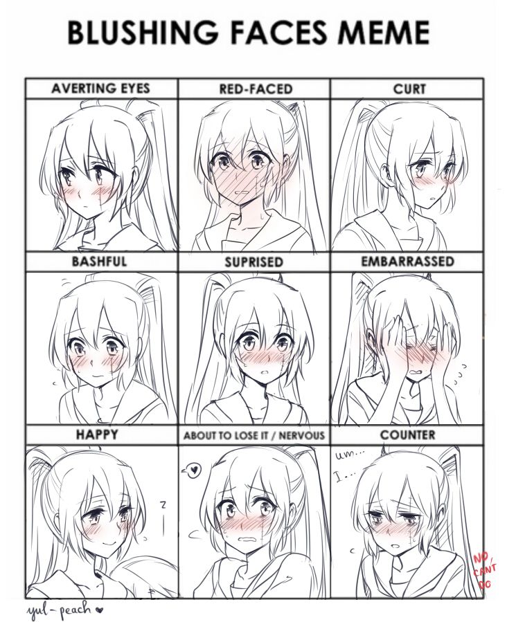 Blush blush. I know it's late but I couldn't help it. My precious baby ;q; ----- Character: Banba Mahiru from Akuma no riddle Mata Manga, Character Expressions, Blushing Face, Drawing Face Expressions, Manga Tutorial, 얼굴 드로잉, Anime Tutorial, 얼굴 그리기, Manga Drawing Tutorials