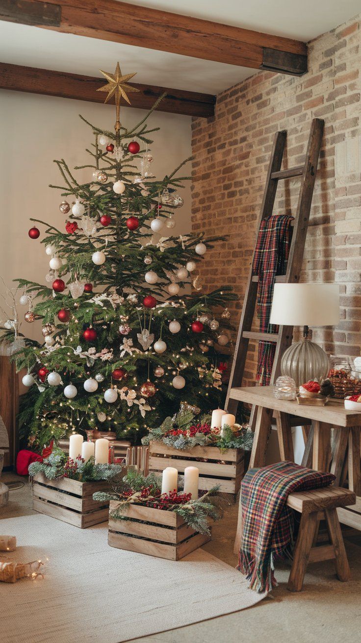 a decorated christmas tree in a living room