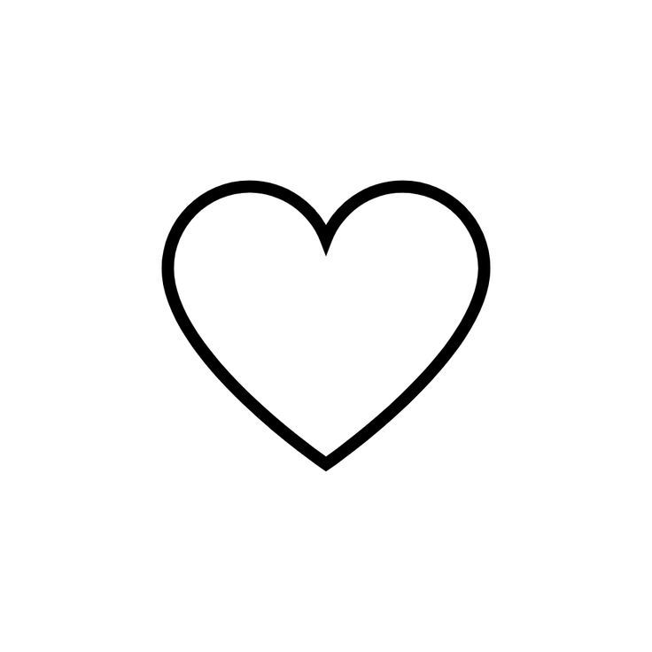 a black and white heart outline on a white background