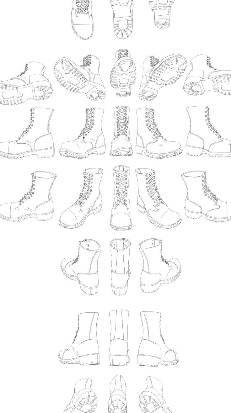 a bunch of different types of shoes that are drawn in one point and the other side is