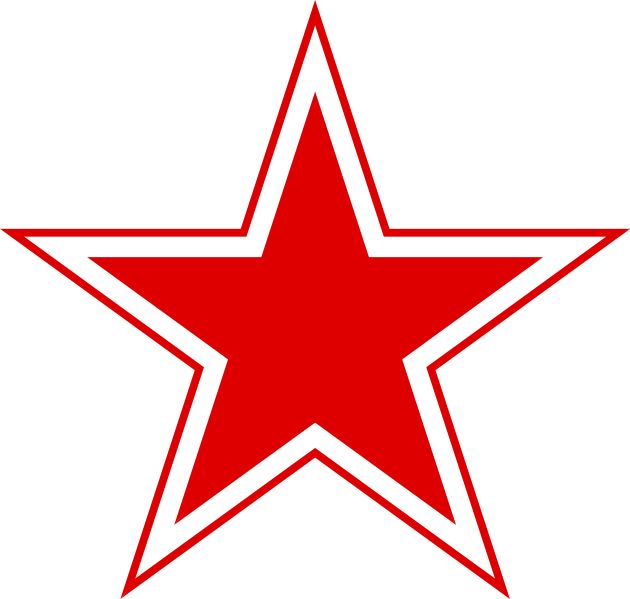 a red star with white background