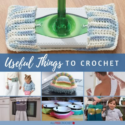 a collage of photos with the words useful things to crochet on it