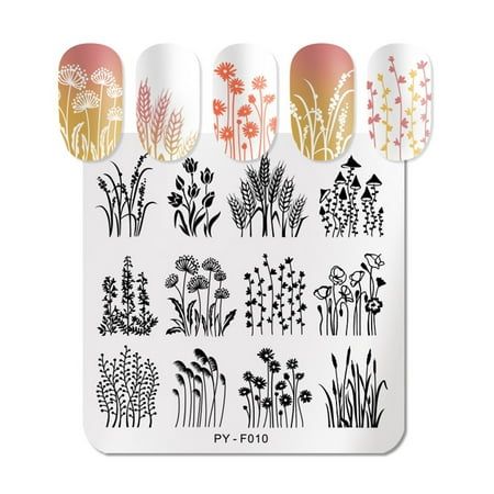 Different Styles Stencil Nail Art Stickers Design Cute Flower Geome Nail Art Set The perfect guide for gorgeous nail art! Paint on gorgeous nail art in seconds with the help of the Nail Art Stencil Sticker! A must-have for any nail artist, these stencils help you effortlessly create beautifully patterned designs on your nails, with perfectly clean details. The peeled stencils also leave holographic stickers you can easily apply to your nails for more creative nail looks. Each set comes with 24 s Nail Arts, Stamp Template, Nail Stamping Plates, Fall Patterns, Nail Patterns, Stamping Plates, Nail Stamping, Template Design, Printed Shower Curtain