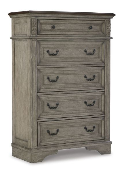 an old dresser with drawers and knobs on the bottom drawer, in grey wood